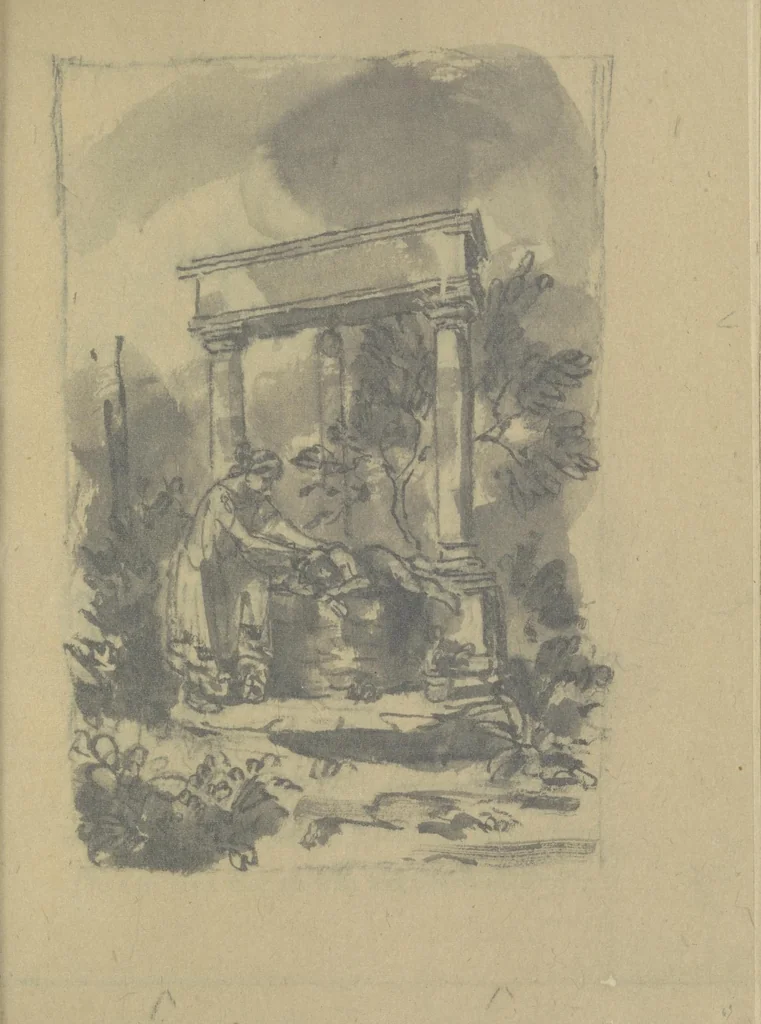 An illustration from Quelques fables, 1927, leaf 156