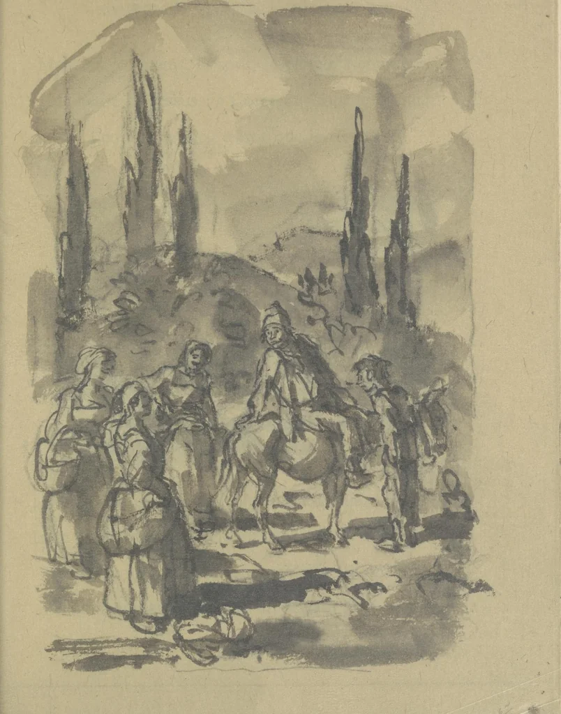 An illustration from Quelques fables, 1927, leaf 162