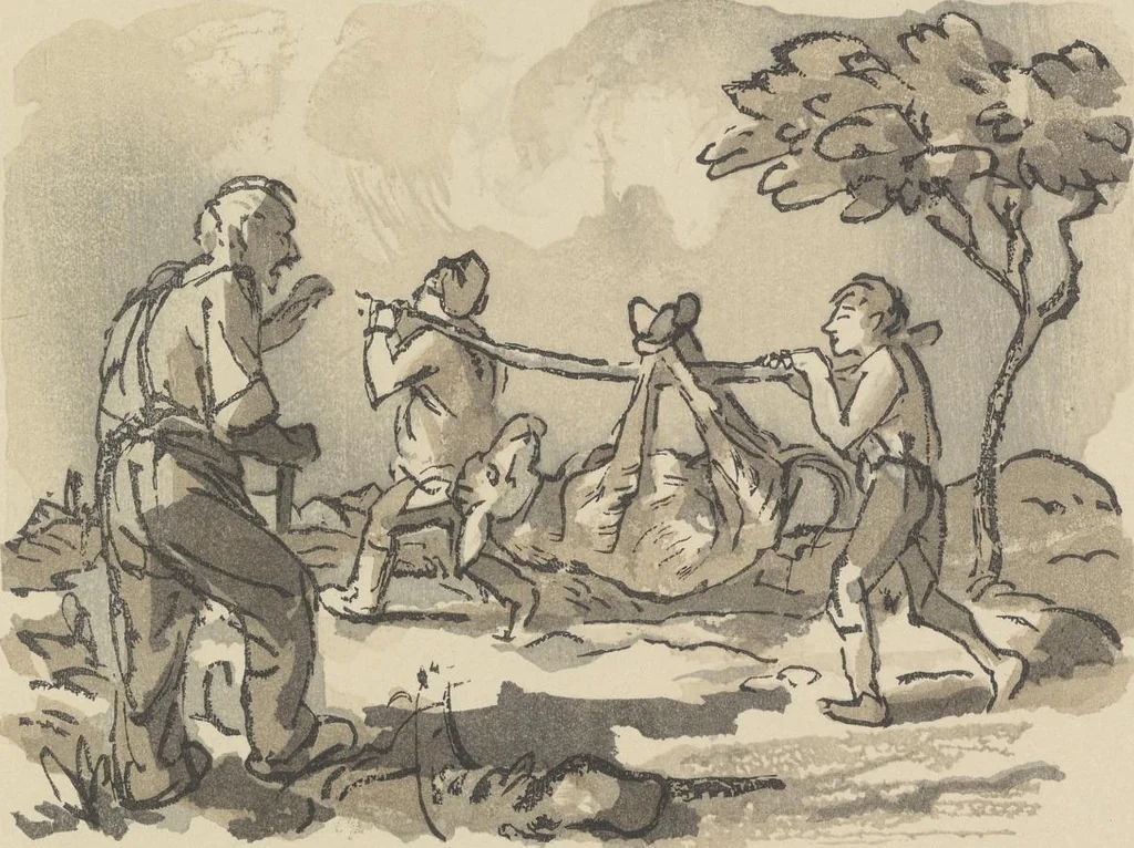 An illustration from Quelques fables, 1927, leaf 166