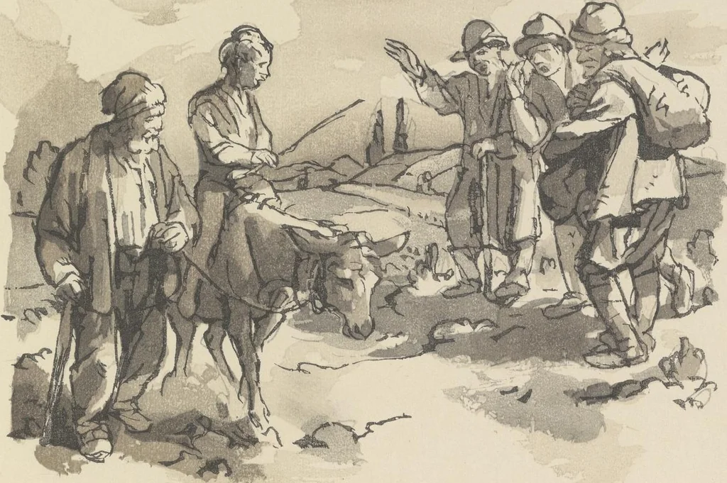 An illustration from Quelques fables, 1927, leaf 168