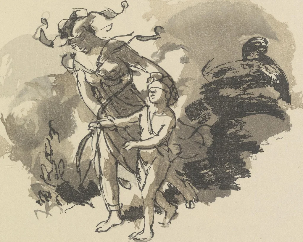 An illustration from Quelques fables, 1927, leaf 174
