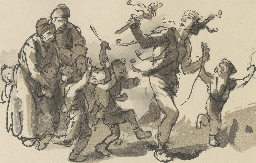 An illustration from Quelques fables, 1927, leaf 175