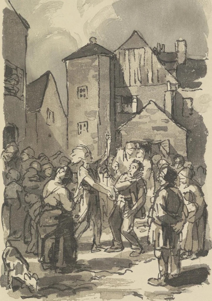 An illustration from Quelques fables, 1927, leaf 176