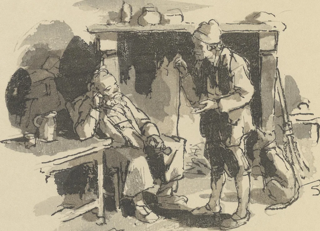 An illustration from Quelques fables, 1927, leaf 183