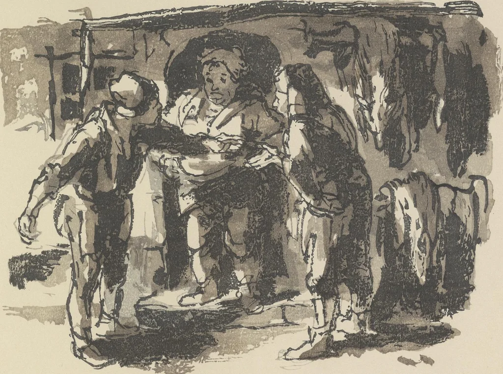 An illustration from Quelques fables, 1927, leaf 184