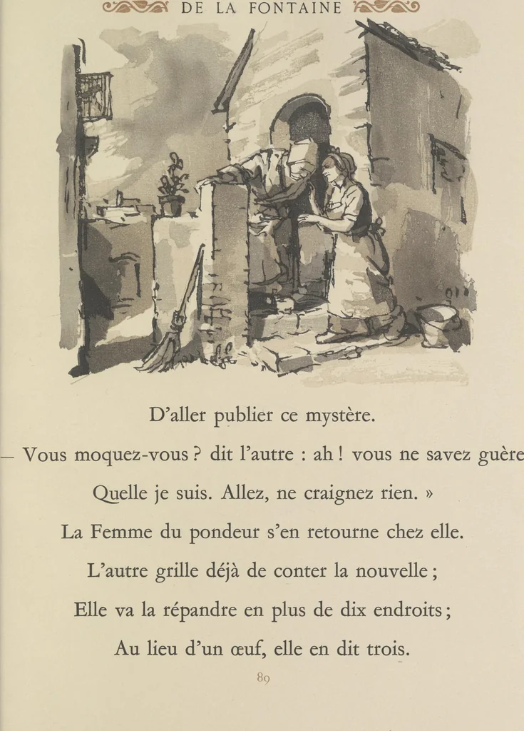 An illustration from Quelques fables, 1927, leaf 196