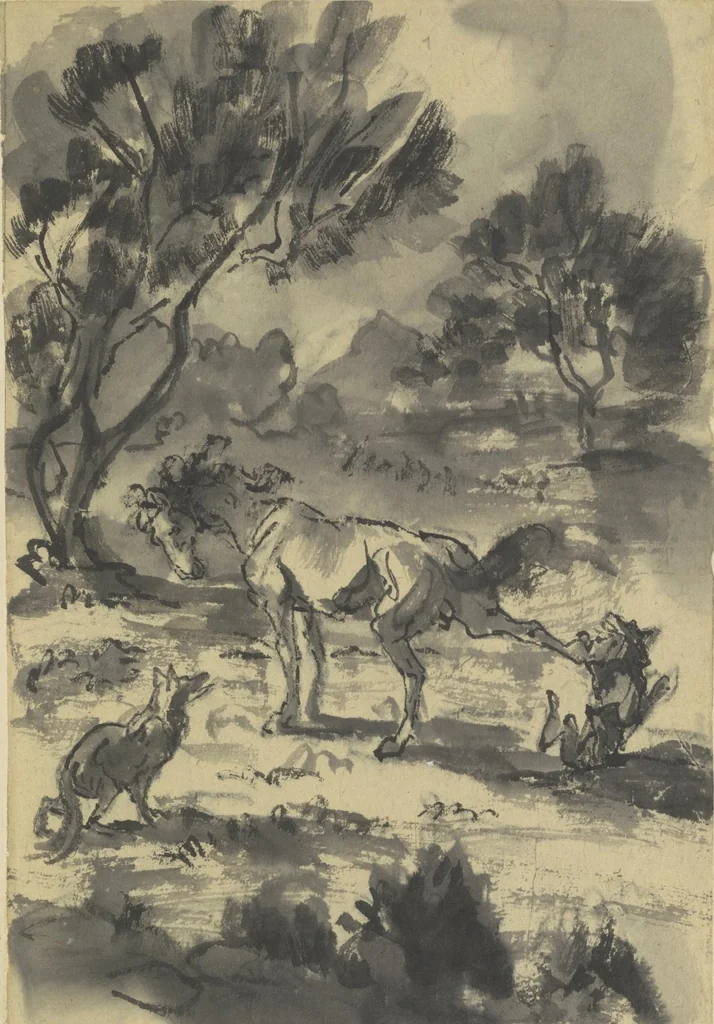 An illustration from Quelques fables, 1927, leaf 20