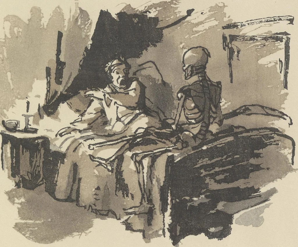 An illustration from Quelques fables, 1927, leaf 204