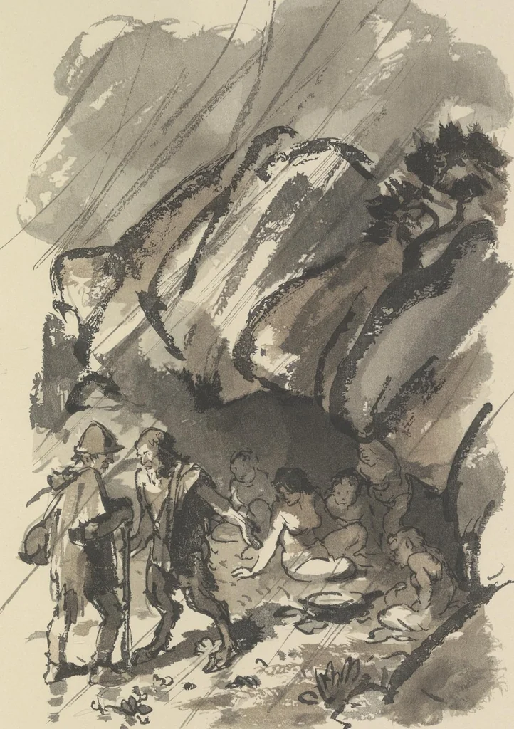 An illustration from Quelques fables, 1927, leaf 210