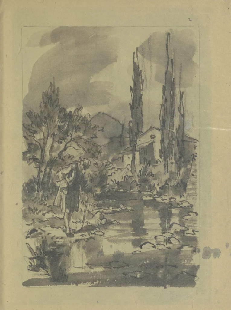 An illustration from Quelques fables, 1927, leaf 22
