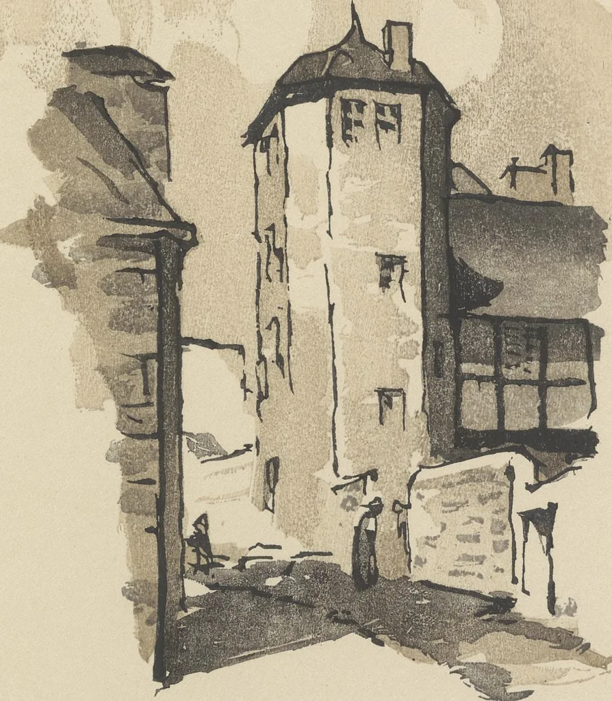 An illustration from Quelques fables, 1927, leaf 56