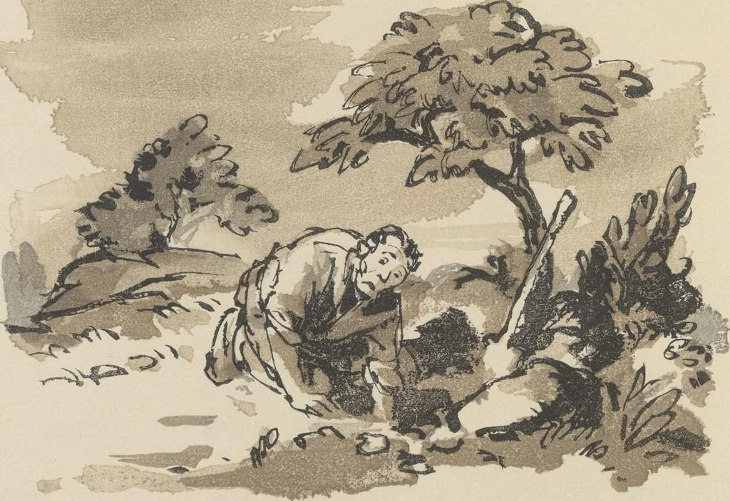 An illustration from Quelques fables, 1927, leaf 59