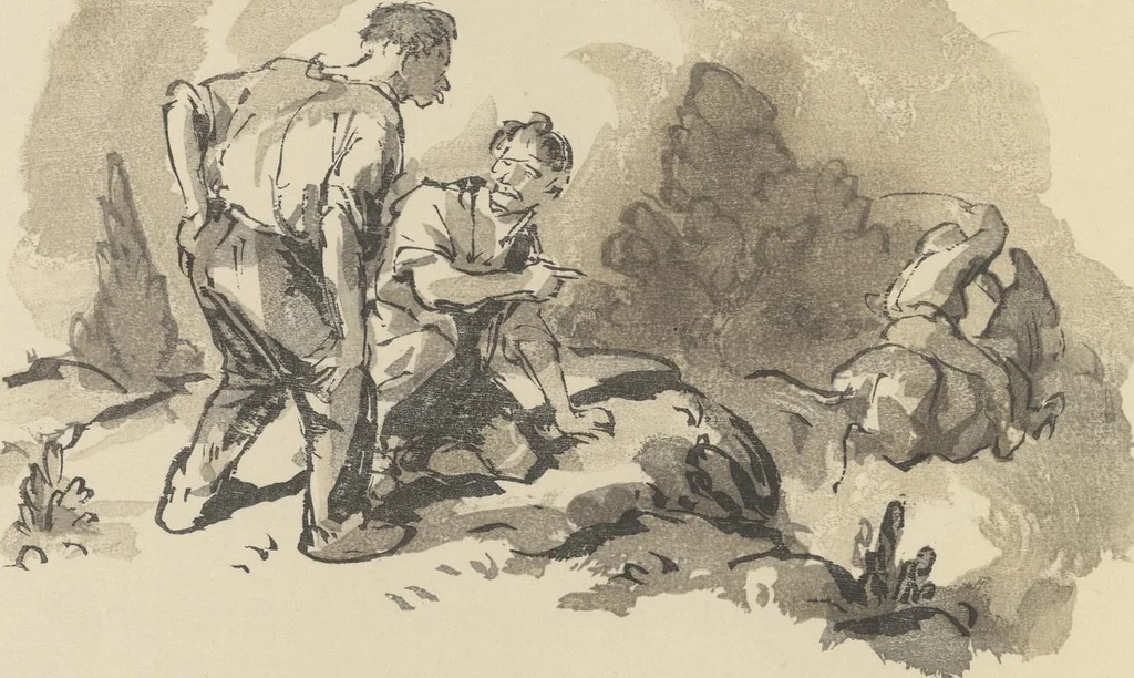 An illustration from Quelques fables, 1927, leaf 63