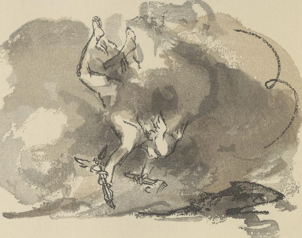 An illustration from Quelques fables, 1927, leaf 67