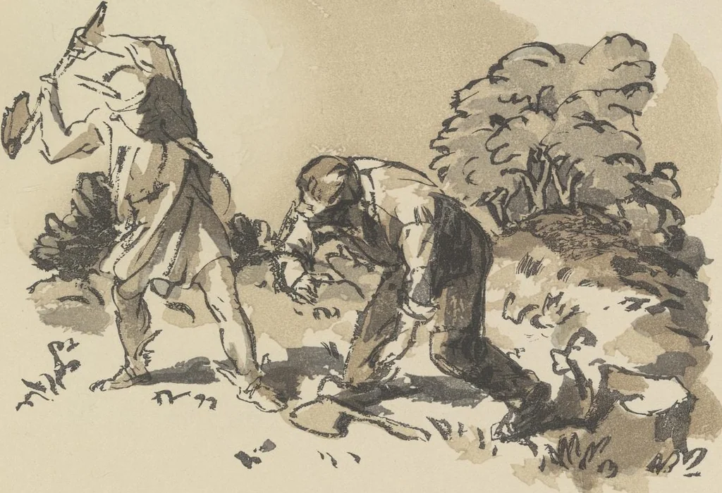 An illustration from Quelques fables, 1927, leaf 80