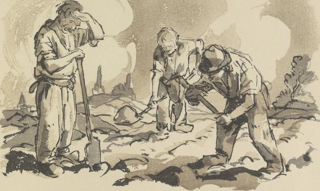 An illustration from Quelques fables, 1927, leaf 84