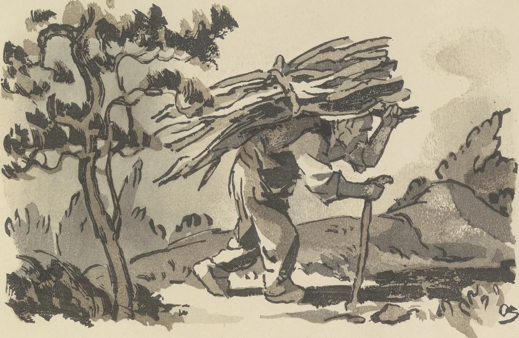 An illustration from Quelques fables, 1927, leaf 86