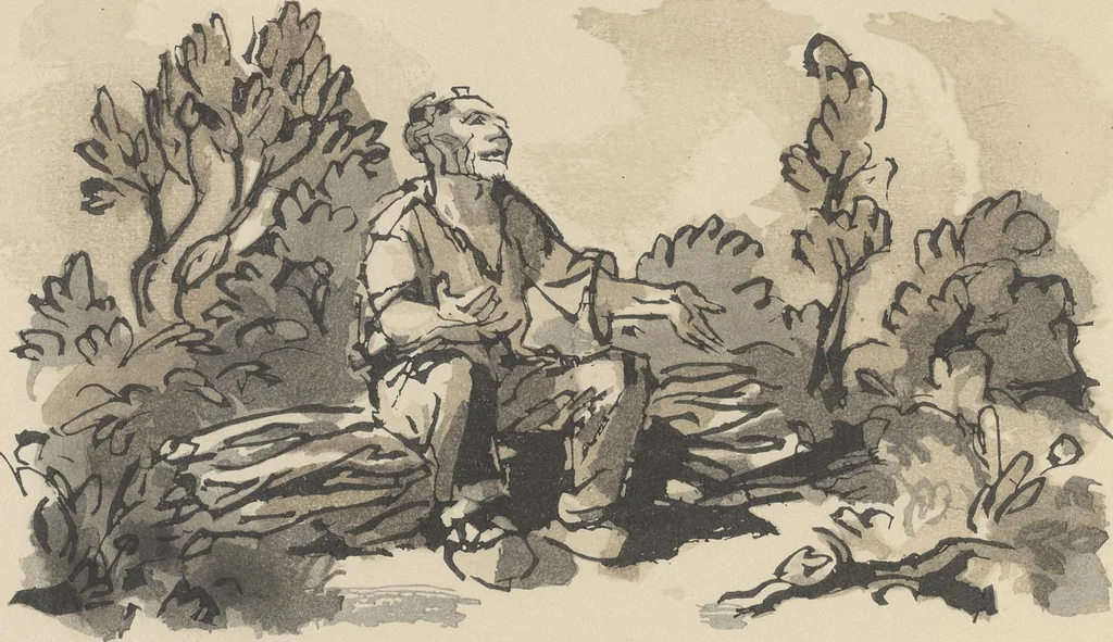 An illustration from Quelques fables, 1927, leaf 87