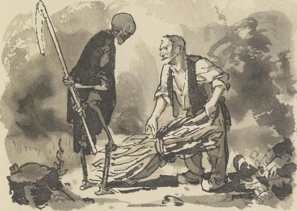 An illustration from Quelques fables, 1927, leaf 88