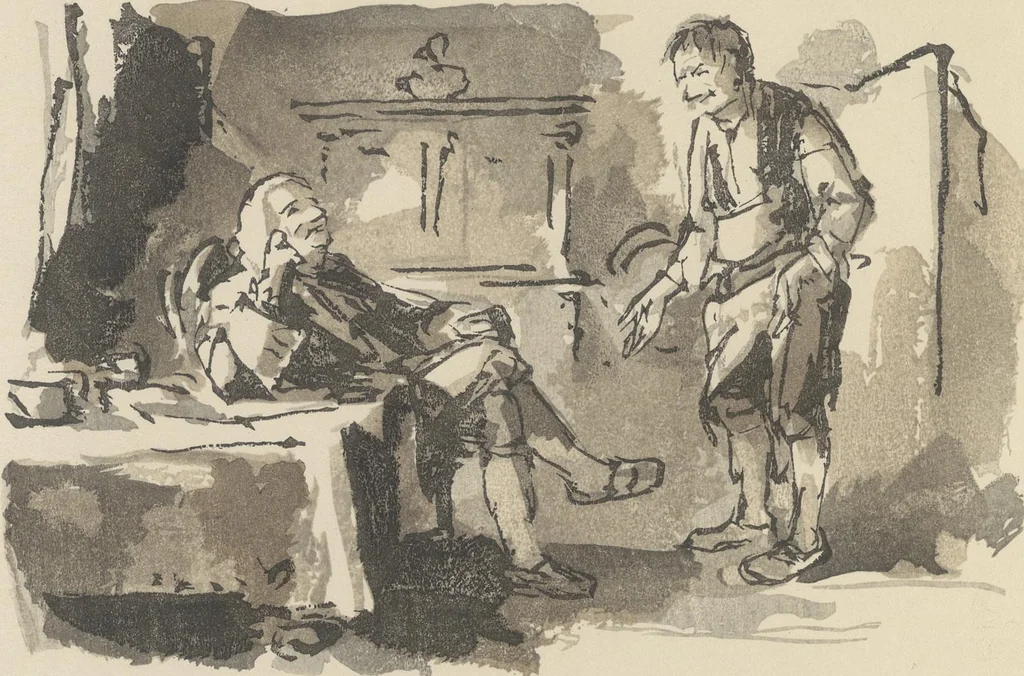 An illustration from Quelques fables, 1927, leaf 95