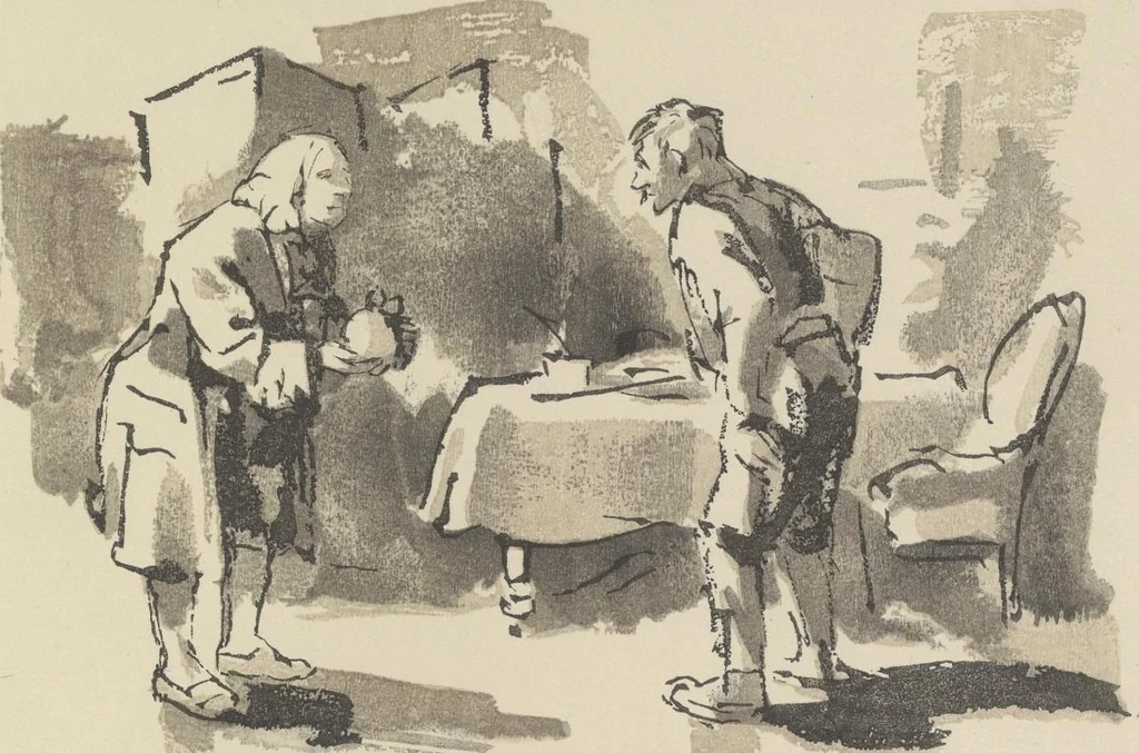 An illustration from Quelques fables, 1927, leaf 96