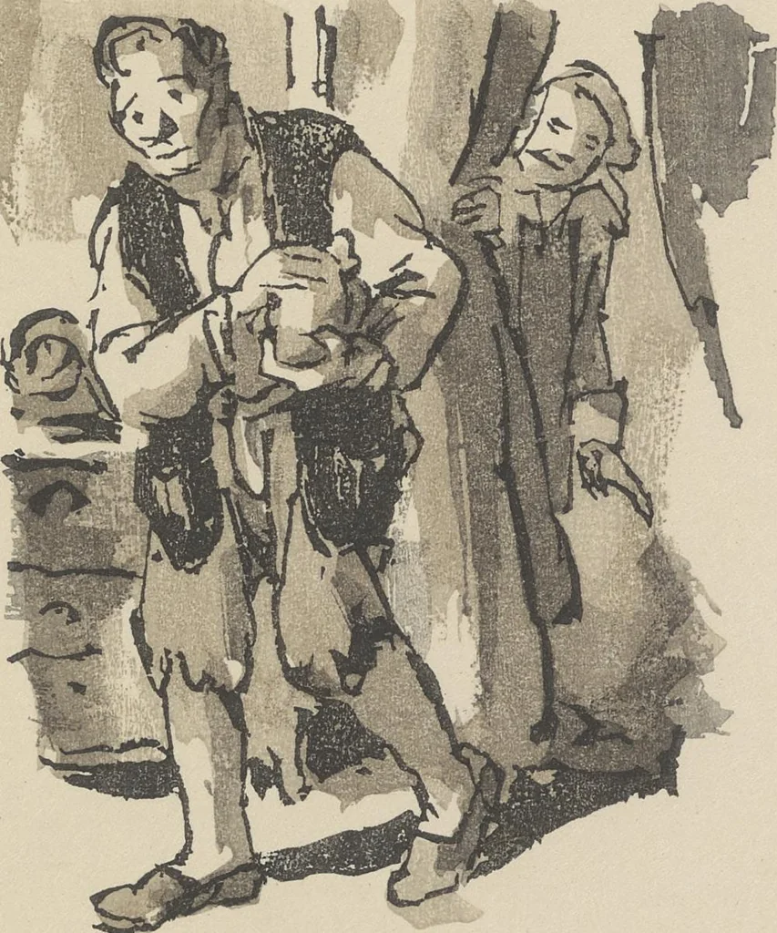 An illustration from Quelques fables, 1927, leaf 98