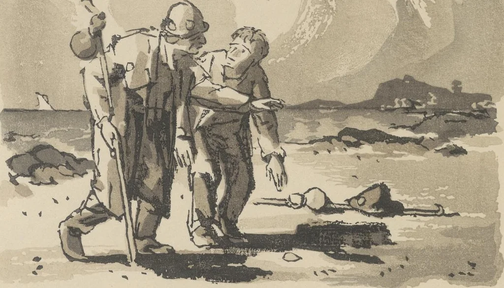 An illustration from Quelques fables, 1927, leaf 99