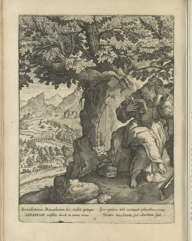 An illustration from Illvstrivm anachoretarvm elogia, siue Religiosi viri mvsaevm, 1625, leaf 101