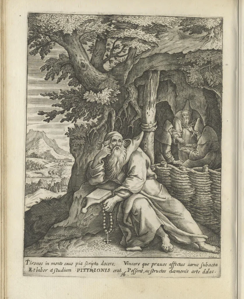 An illustration from Illvstrivm anachoretarvm elogia, siue Religiosi viri mvsaevm, 1625, leaf 105