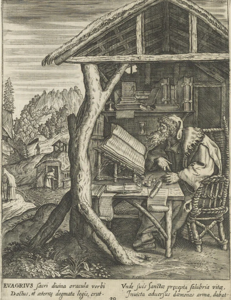 An illustration from Illvstrivm anachoretarvm elogia, siue Religiosi viri mvsaevm, 1625, leaf 121