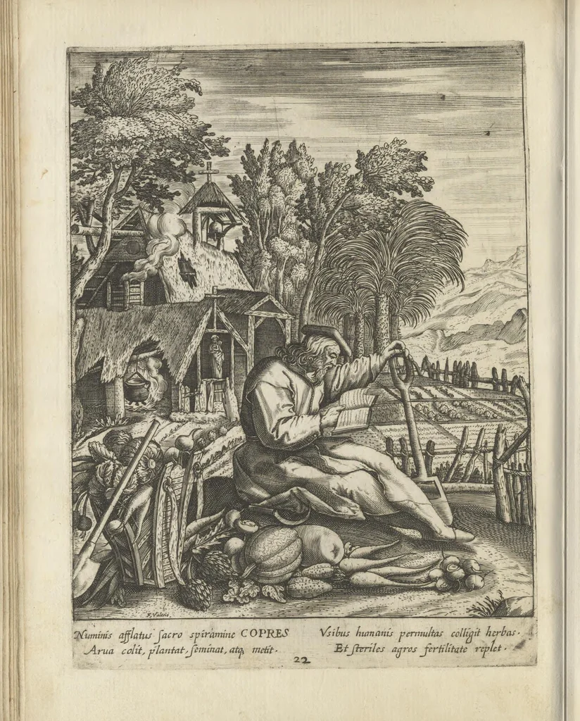 An illustration from Illvstrivm anachoretarvm elogia, siue Religiosi viri mvsaevm, 1625, leaf 129