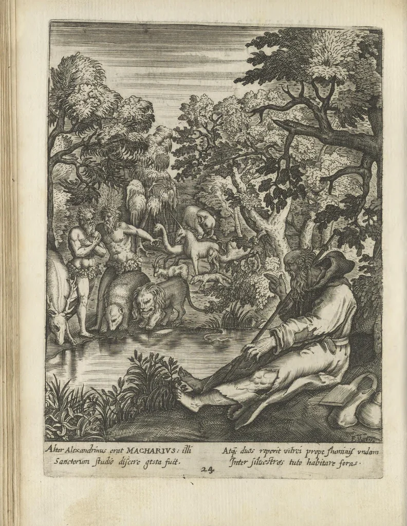 An illustration from Illvstrivm anachoretarvm elogia, siue Religiosi viri mvsaevm, 1625, leaf 139