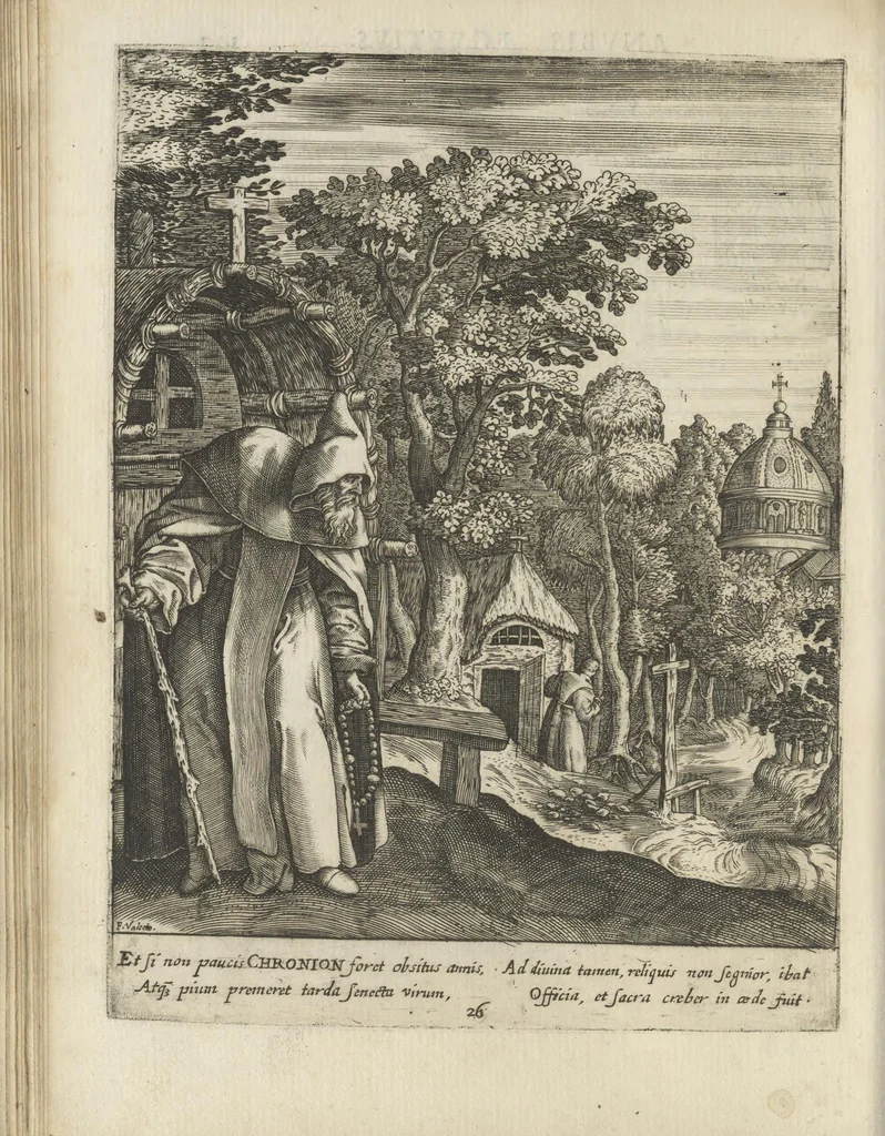 An illustration from Illvstrivm anachoretarvm elogia, siue Religiosi viri mvsaevm, 1625, leaf 149