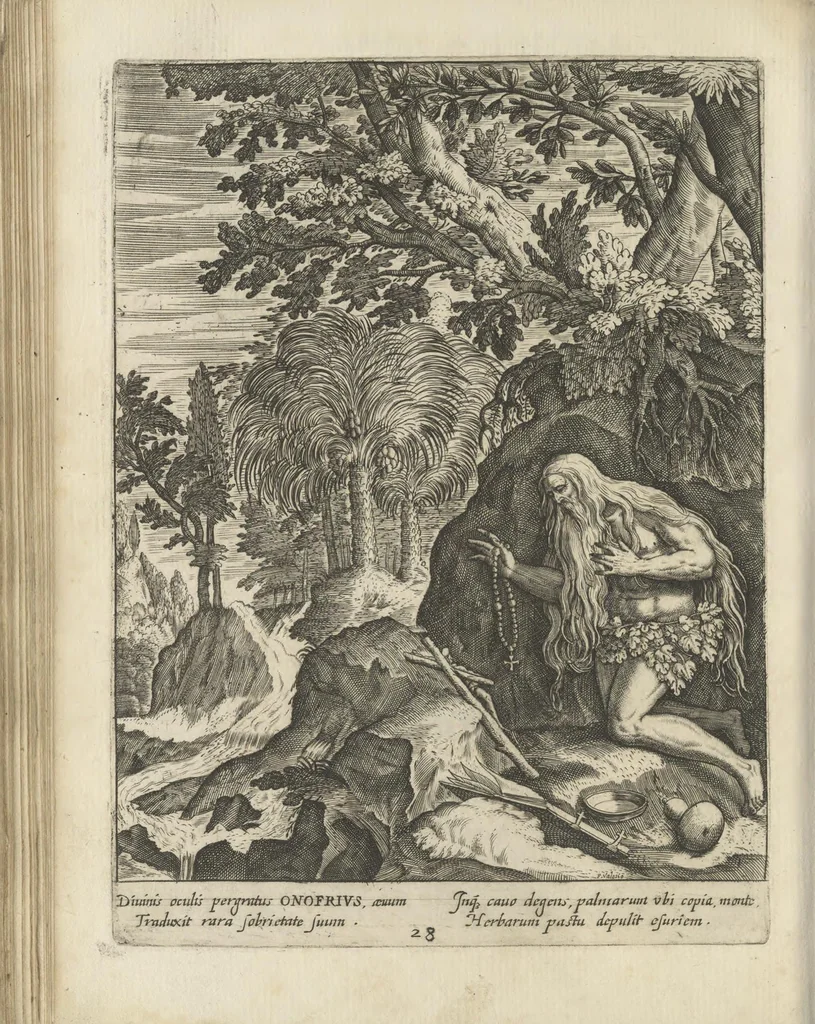 An illustration from Illvstrivm anachoretarvm elogia, siue Religiosi viri mvsaevm, 1625, leaf 159