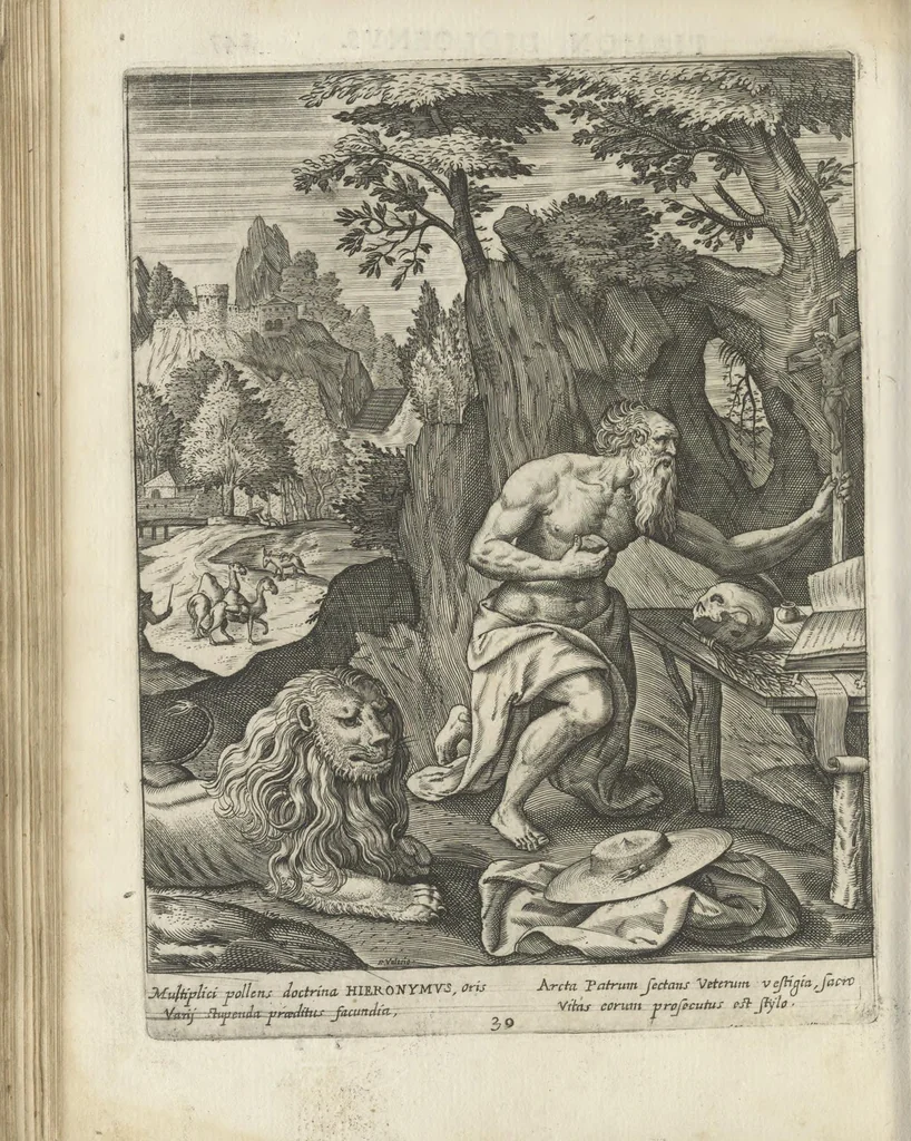 An illustration from Illvstrivm anachoretarvm elogia, siue Religiosi viri mvsaevm, 1625, leaf 169