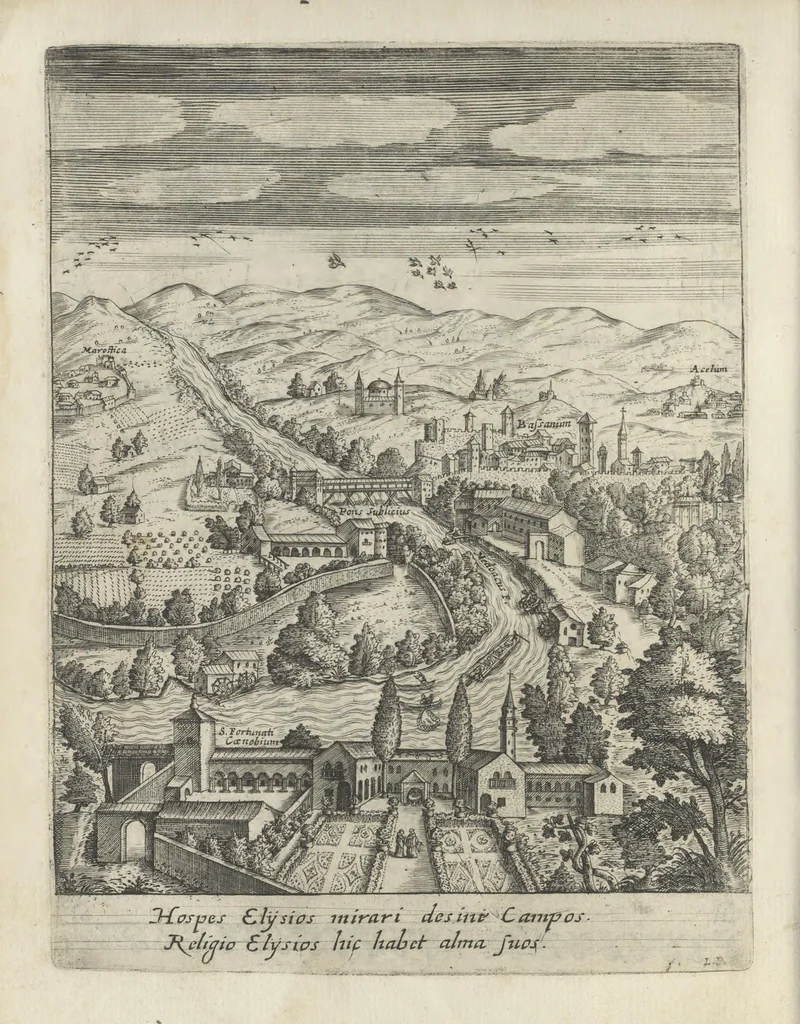 An illustration from Illvstrivm anachoretarvm elogia, siue Religiosi viri mvsaevm, 1625, leaf 21