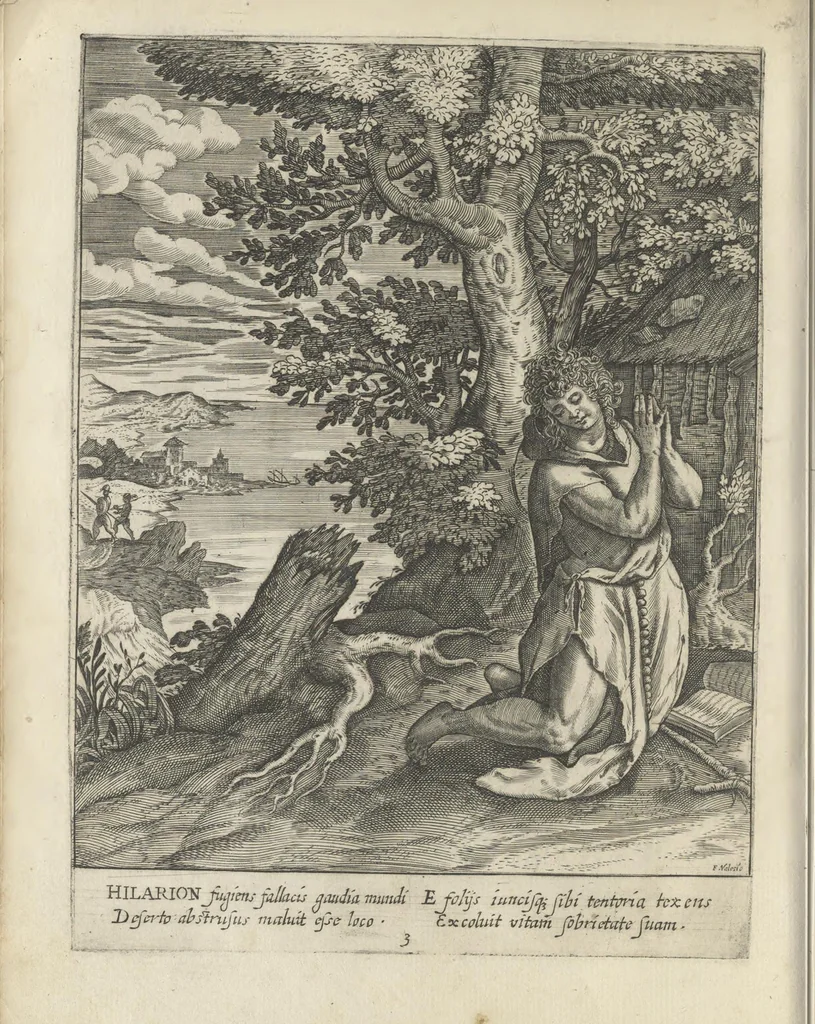 An illustration from Illvstrivm anachoretarvm elogia, siue Religiosi viri mvsaevm, 1625, leaf 39