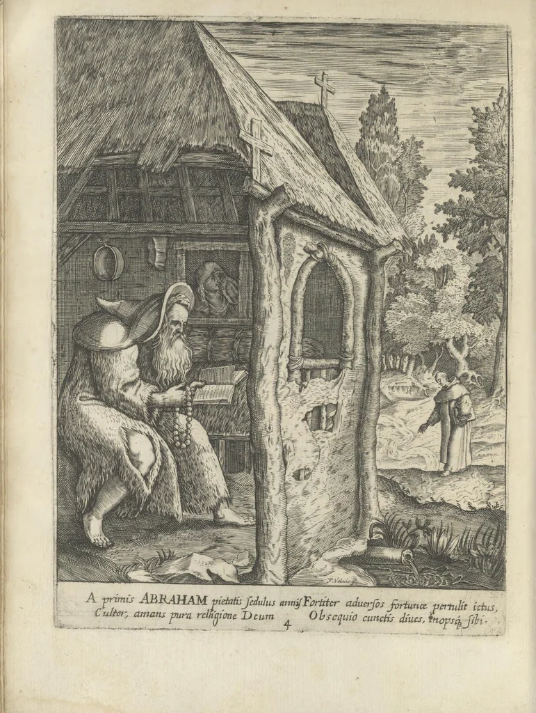 An illustration from Illvstrivm anachoretarvm elogia, siue Religiosi viri mvsaevm, 1625, leaf 45