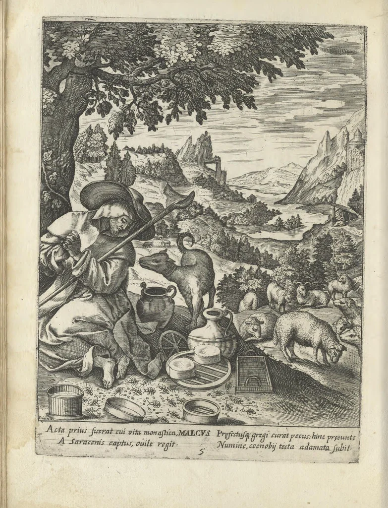 An illustration from Illvstrivm anachoretarvm elogia, siue Religiosi viri mvsaevm, 1625, leaf 51