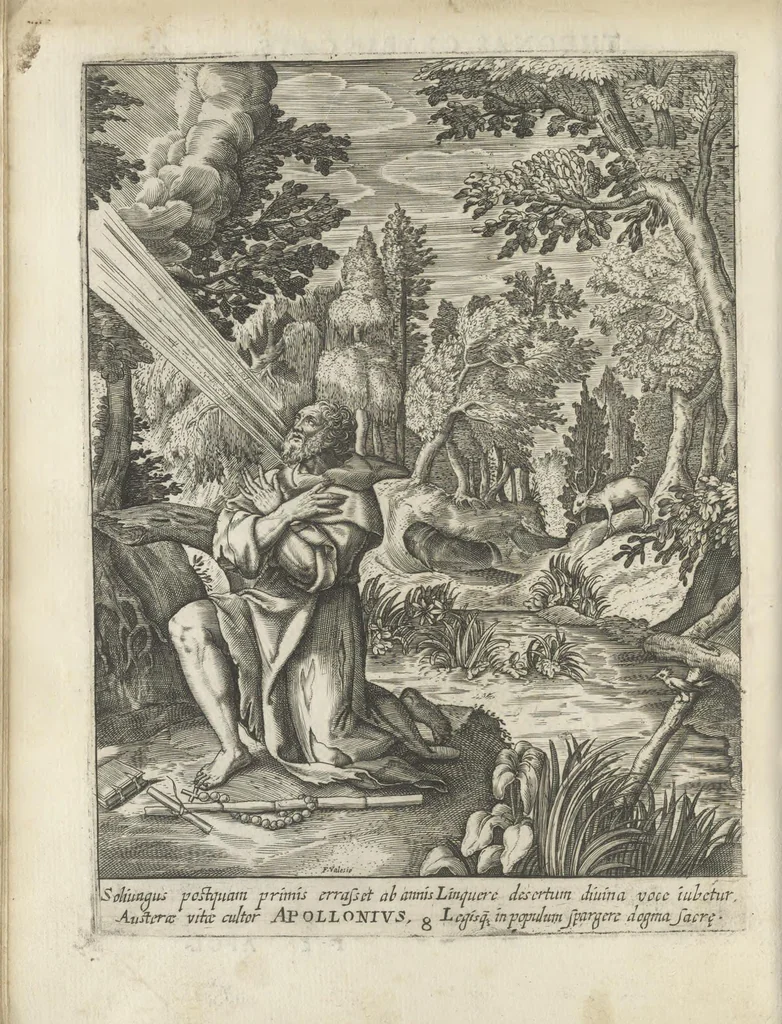 An illustration from Illvstrivm anachoretarvm elogia, siue Religiosi viri mvsaevm, 1625, leaf 65