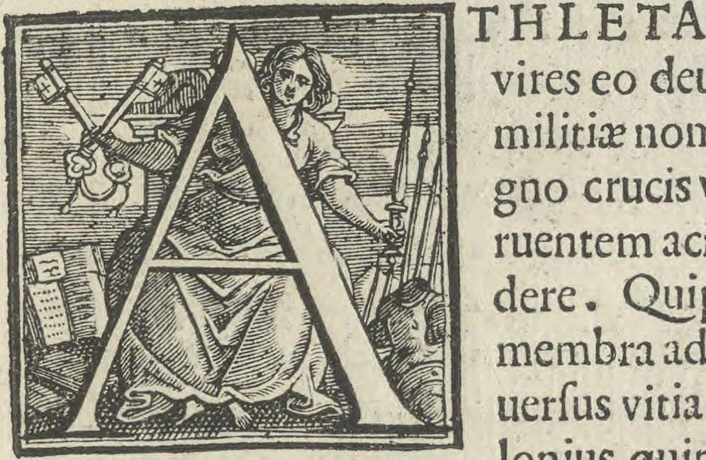 An illustration from Illvstrivm anachoretarvm elogia, siue Religiosi viri mvsaevm, 1625, leaf 66