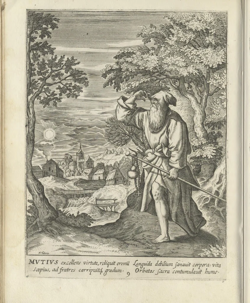 An illustration from Illvstrivm anachoretarvm elogia, siue Religiosi viri mvsaevm, 1625, leaf 71