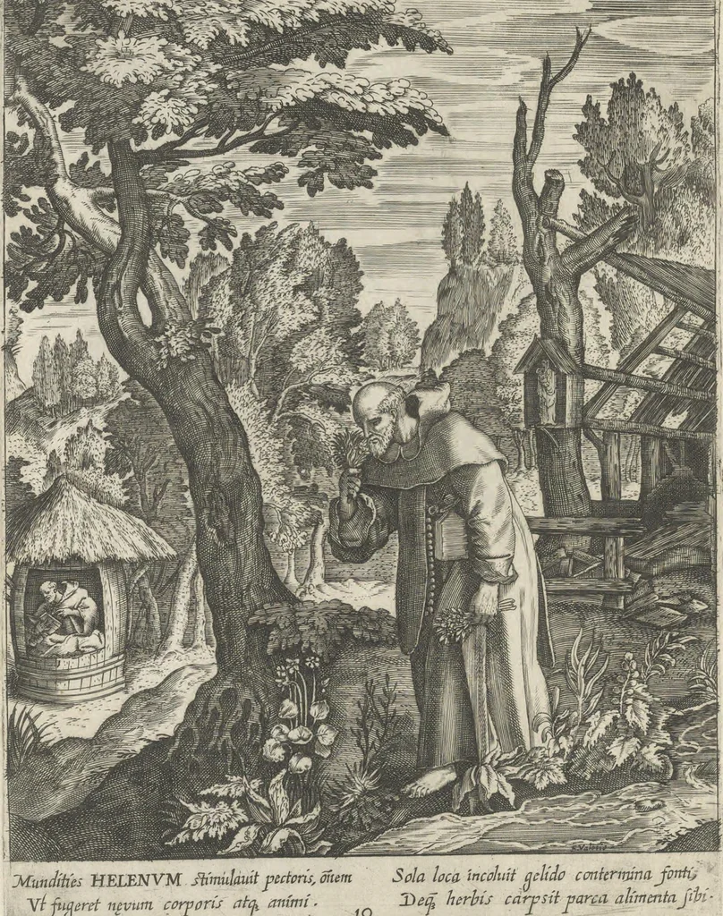 An illustration from Illvstrivm anachoretarvm elogia, siue Religiosi viri mvsaevm, 1625, leaf 77