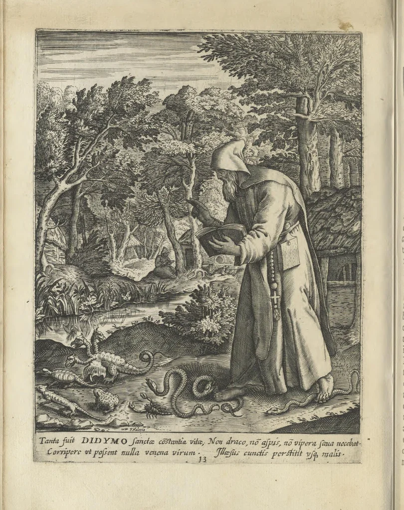 An illustration from Illvstrivm anachoretarvm elogia, siue Religiosi viri mvsaevm, 1625, leaf 93