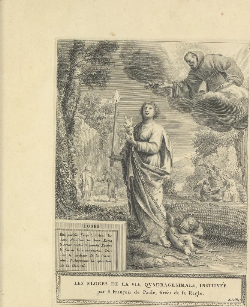 An illustration from Les figvres e l'abregé de la vie, de la mort, et des miracles de S. Francois de Pavle, instituteur et fondateur de l'Ordre des Minimes : Recevillies de la bvlle de Leon X. & des Enquestes faites pour proceder a sa canonisation, 1659, leaf 112