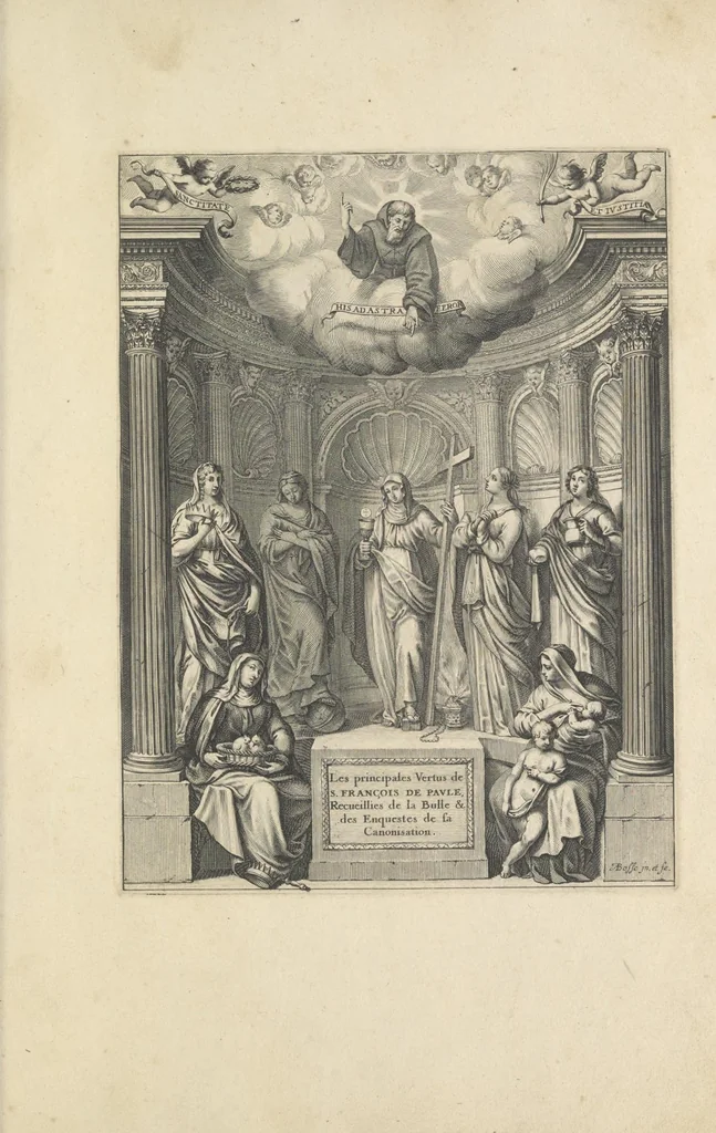 An illustration from Les figvres e l'abregé de la vie, de la mort, et des miracles de S. Francois de Pavle, instituteur et fondateur de l'Ordre des Minimes : Recevillies de la bvlle de Leon X. & des Enquestes faites pour proceder a sa canonisation, 1659, leaf 28