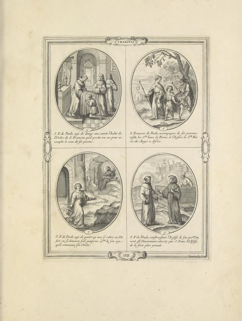 An illustration from Les figvres e l'abregé de la vie, de la mort, et des miracles de S. Francois de Pavle, instituteur et fondateur de l'Ordre des Minimes : Recevillies de la bvlle de Leon X. & des Enquestes faites pour proceder a sa canonisation, 1659, leaf 36