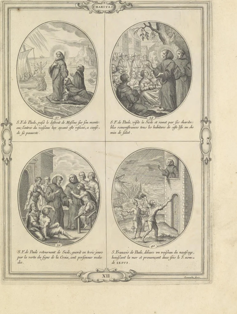 An illustration from Les figvres e l'abregé de la vie, de la mort, et des miracles de S. Francois de Pavle, instituteur et fondateur de l'Ordre des Minimes : Recevillies de la bvlle de Leon X. & des Enquestes faites pour proceder a sa canonisation, 1659, leaf 68
