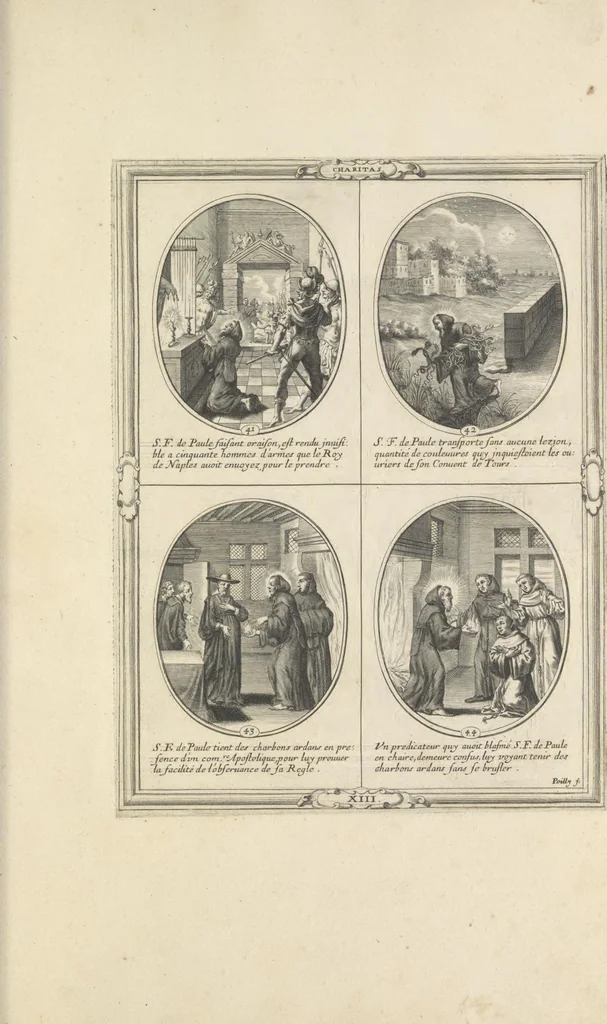 An illustration from Les figvres e l'abregé de la vie, de la mort, et des miracles de S. Francois de Pavle, instituteur et fondateur de l'Ordre des Minimes : Recevillies de la bvlle de Leon X. & des Enquestes faites pour proceder a sa canonisation, 1659, leaf 72