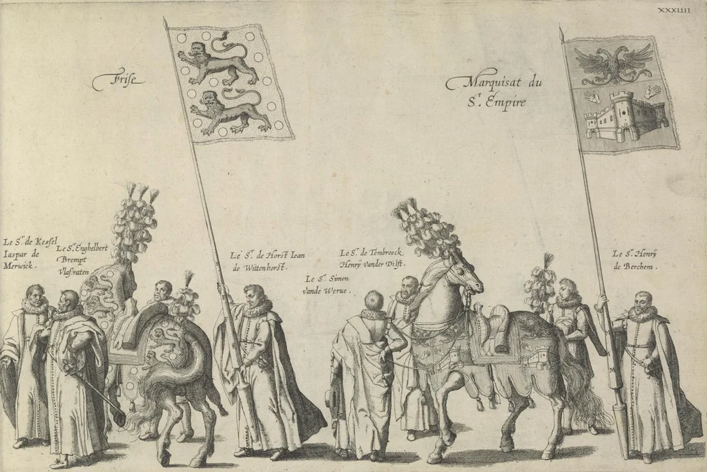 An illustration from Pompa funebris optimi potentissimiq[ue] principis Alberti Pii, Archiducis Avstriae, Ducis Burg. Bra. &c, 1623, leaf 100